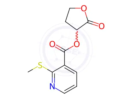 Chemical structure of 2-Oxotetrahydrofuran-3-yl 2-(methylthio)nicotinate