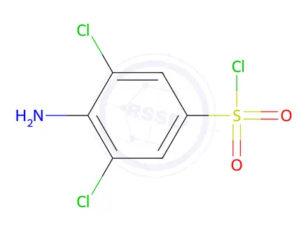 Chemical structure of 4-Amino-3,5-dichlorobenzene-1-sulfonyl chloride