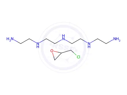 Chemical structure of 1,2-Ethanediamine, N-(2-aminoethyl)-N'-[2-[(2-aminoethyl)amino]ethyl]-, reaction products with epichlorohydrin