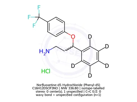 Chemical structure of Norfluoxetine-d5 Hydrochloride (Phenyl-d5)