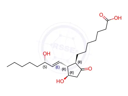 Chemical structure of Alprostadil (Prostaglandin E1)