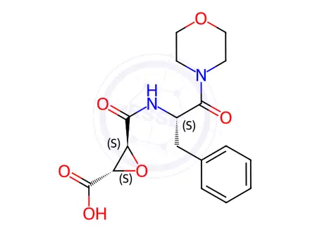 Chemical structure of (2S,3S)-3-(((S)-1-Morpholino-1-oxo-3-phenylpropan-2-yl)carbamoyl)oxirane-2-carboxylic Acid