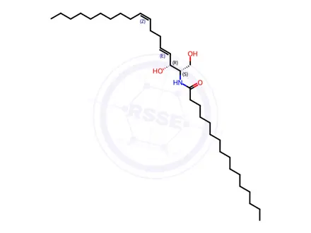 Chemical structure of C16:0 Ceramide (d18:2(4E,8Z)/16:0)