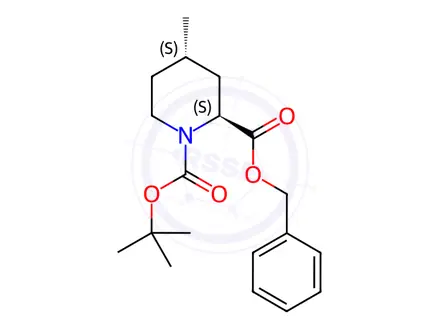 Chemical structure of (2R,4R)-rel-N-tert-Butyloxycarbonyl-4-methyl-2-piperidinecarboxylic Acid Benzyl Ester