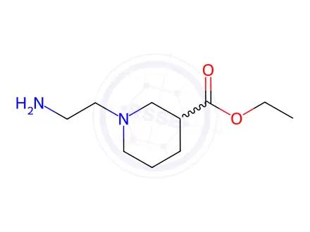 Chemical structure of ethyl 1-(2-aminoethyl)-3-piperidinecarboxylate