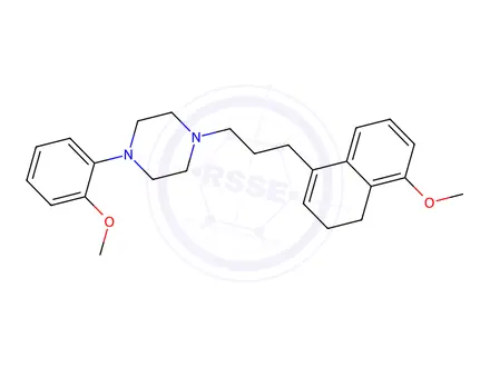 Chemical structure of 4-(3-(1,2-dihydro-8-methoxynaphthalen-4-yl)-n-propyl)-1-(2-pyridyl)piperazine