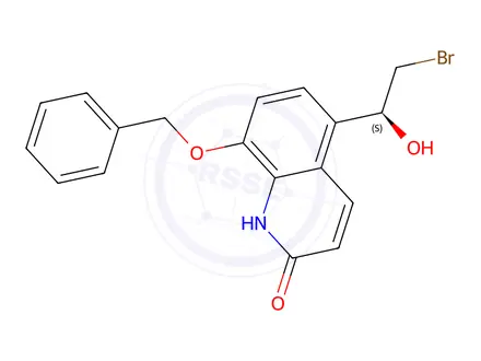 Chemical structure of (S)-8-(Benzyloxy)-5-(2-bromo-1-hydroxyethyl)quinolin-2(1H)-one