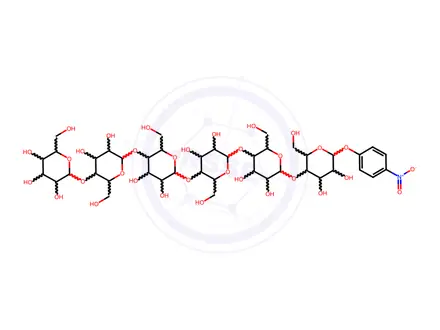 Chemical structure of 4-Nitrophenyl-α-D-maltohexaoside