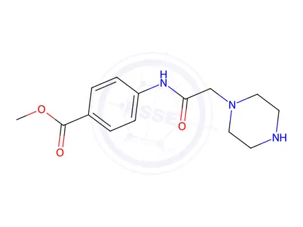 Chemical structure of Methyl 4-[(piperazin-1-ylacetyl)amino]benzoate dihydrochloride