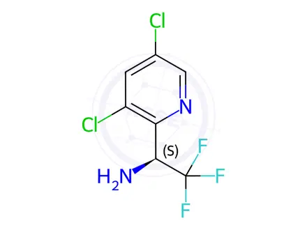 Chemical structure of (1S)-1-(3,5-DICHLORO(2-PYRIDYL))-2,2,2-TRIFLUOROETHYLAMINE