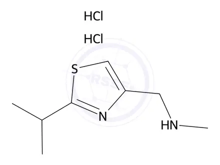 Chemical structure of N-Methyl-2-(1-methylethyl)-4-thiazolemethanamine dihydrochloride