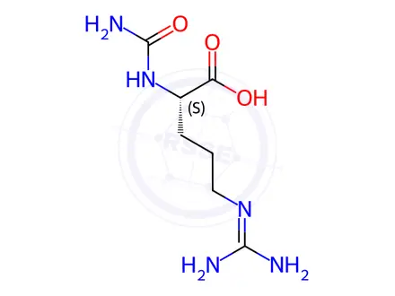 Chemical structure of Arginine Impurity 10 (N-Carbamoyl-L-Arginine)