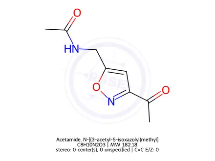 Chemical structure of Acetamide, N-[(3-acetyl-5-isoxazolyl)methyl]-