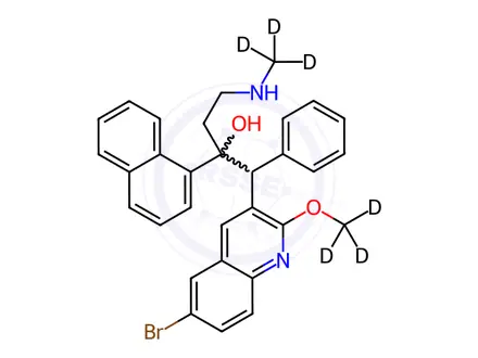 Chemical structure of rac-N-Desmethyl Bedaquiline-d6 (Mixture of Diastereomers)