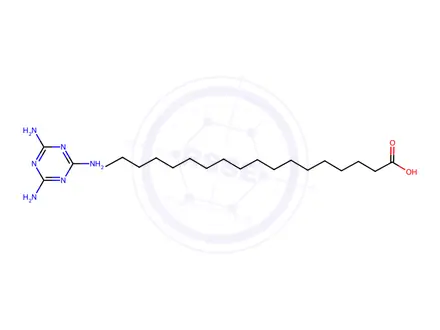 Chemical structure of stearic acid, compound with 1,3,5-triazine-2,4,6-triamine