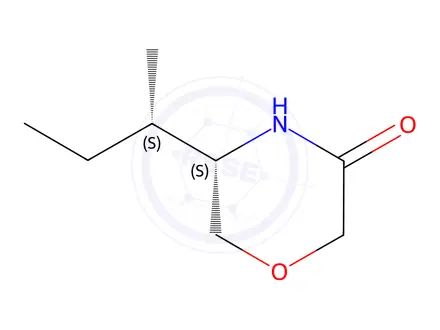 Chemical structure of (5S)-5-[(1S)-Methylpropyl]-morpholin-3-one