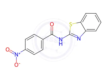 Chemical structure of N-(benzo[d]thiazol-2-yl)-4-nitrobenzamide