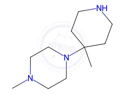 Chemical structure of 1-Methyl-4-(4-methylpiperidin-4-yl)piperazine trihydrochloride