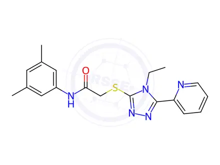 Chemical structure of N-(3,5-Dimethylphenyl)-2-((4-ethyl-5-(pyridin-2-yl)-4H-1,2,4-triazol-3-yl)thio)acetamide