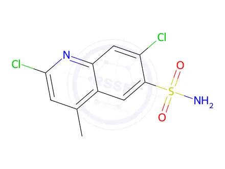 Chemical structure of 2,7-Dichloro-4-methylquinoline-6-sulfonamide