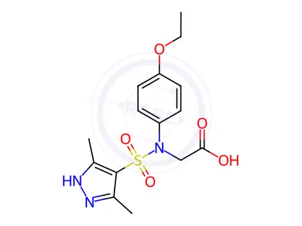 Chemical structure of [[(3,5-Dimethyl-1H-pyrazol-4-yl)sulfonyl]-(4-ethoxyphenyl)amino]acetic acid