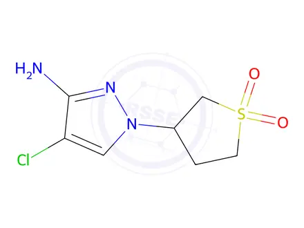 Chemical structure of 3-(3-Amino-4-chloro-1h-pyrazol-1-yl)tetrahydrothiophene 1,1-dioxide