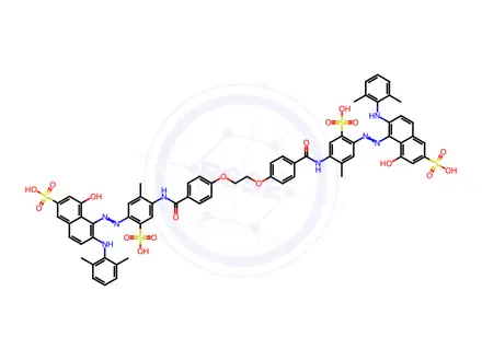 Chemical structure of 5,5'-[ethylenebis[oxy-4,1-phenylenecarbonylimino(5-methyl-2-sulpho-4,1-phenylene)azo]]bis[6-[(2,6-dimethylphenyl)amino]-4-hydroxynaphthalene-2-sulphonic] acid