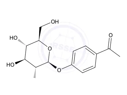 Chemical structure of Picein (4-Acetylphenyl-D-Glucopyranoside)