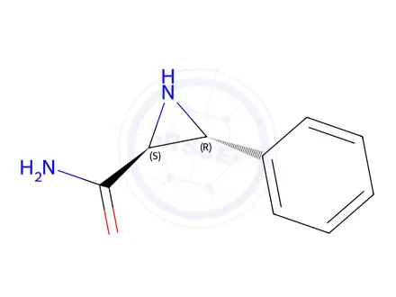Chemical structure of 2-Aziridinecarboxamide,3-phenyl-,trans-(9CI)
