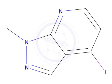 Chemical structure of 4-Iodo-1-methyl-1H-pyrazolo[3,4-b]pyridine