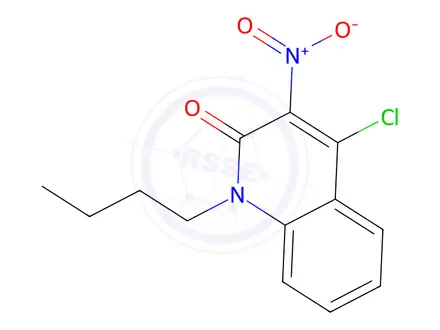 Chemical structure of 1-butyl-4-chloro-3-nitroquinolin-2(1H)-one