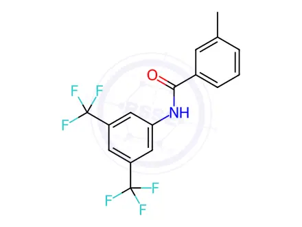 Chemical structure of N-(3,5-bis(trifluoromethyl)phenyl)-3-methylbenzamide