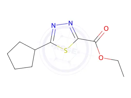 Chemical structure of Ethyl 5-cyclopentyl-1,3,4-thiadiazole-2-carboxylate