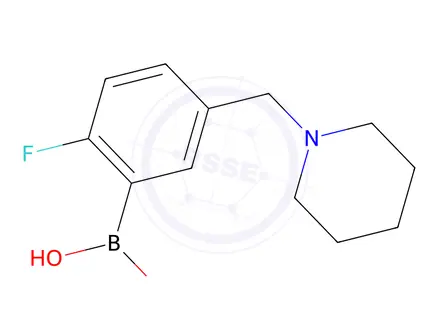 Chemical structure of (2-Fluoro-5-(piperidin-1-ylmethyl)phenyl)boronic acid