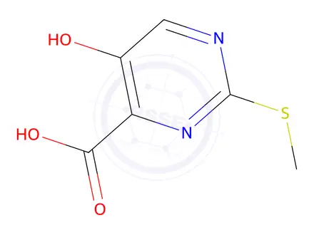 Chemical structure of 5-Hydroxy-2-methylsulfanyl-pyrimidine-4-carboxylic Acid Hydrochloride