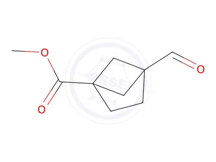 Chemical structure of methyl 4-formylbicyclo[2.1.1]hexane-1-carboxylate
