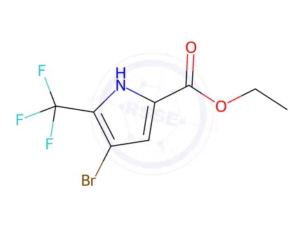 Chemical structure of Ethyl 4-bromo-5-(trifluoromethyl)-1H-pyrrole-2-carboxylate