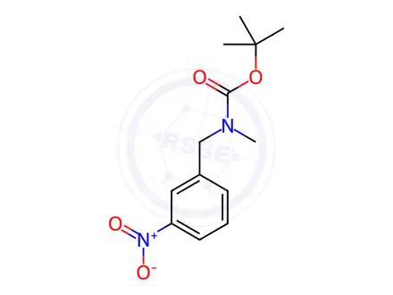 Chemical structure of Carbamic acid, N-methyl-N-[(3-nitrophenyl)methyl]-, 1,1-dimethylethyl ester