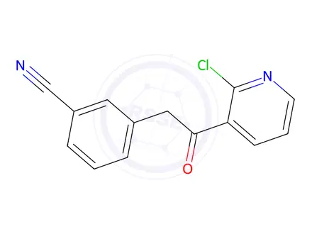 Chemical structure of 3-(2-(2-Chloropyridin-3-yl)-2-oxoethyl)benzonitrile