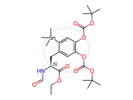 Chemical structure of 6-Trimethylstannyl-L-dopa