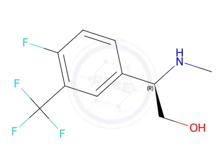 Chemical structure of (R)-2-(4-fluoro-3-(trifluoromethyl)phenyl)-2-(methylamino)ethan-1-ol