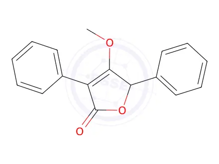 Chemical structure of 4-Methoxy-3,5-diphenylfuran-2(5H)-one