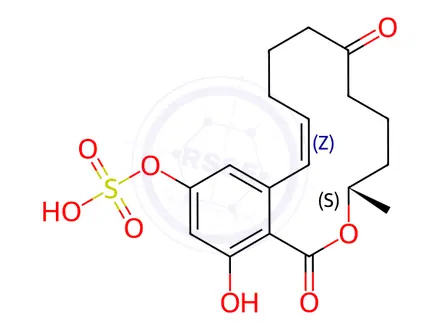 Chemical structure of zearalenone-4-sulfate