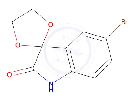 Chemical structure of 5-Bromospiro[indoline-3,2'-[1,3]dioxolan]-2-one