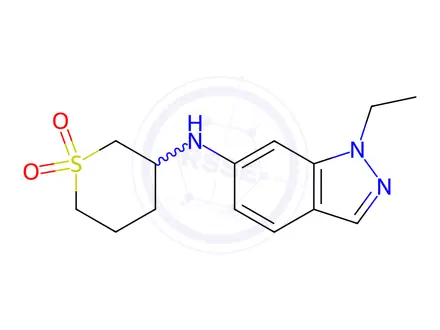 Chemical structure of N-(1,1-Dioxothian-3-yl)-1-ethyl-indazol-6-amine