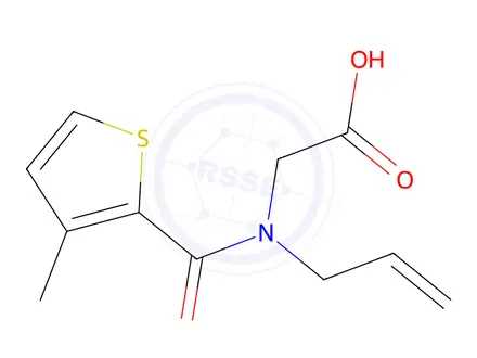 Chemical structure of N-allyl-N-(3-methylthiophene-2-carbonyl)glycine