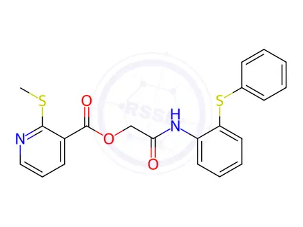 Chemical structure of 2-Oxo-2-((2-(phenylthio)phenyl)amino)ethyl 2-(methylthio)nicotinate