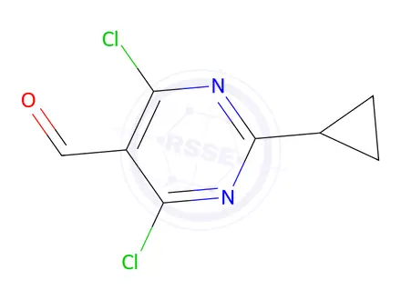 Chemical structure of 4,6-Dichloro-2-cyclopropylpyrimidine-5-carbaldehyde