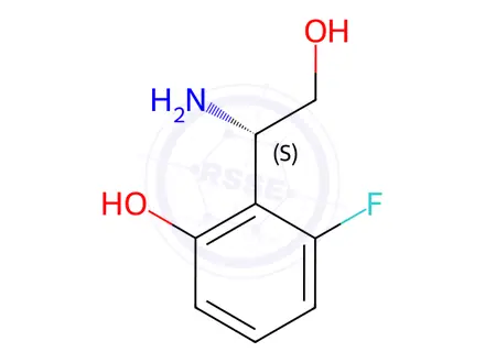 Chemical structure of 2-[(1S)-1-amino-2-hydroxyethyl]-3-fluorophenol