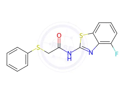 Chemical structure of N-(4-Fluorobenzo[d]thiazol-2-yl)-2-(phenylthio)acetamide